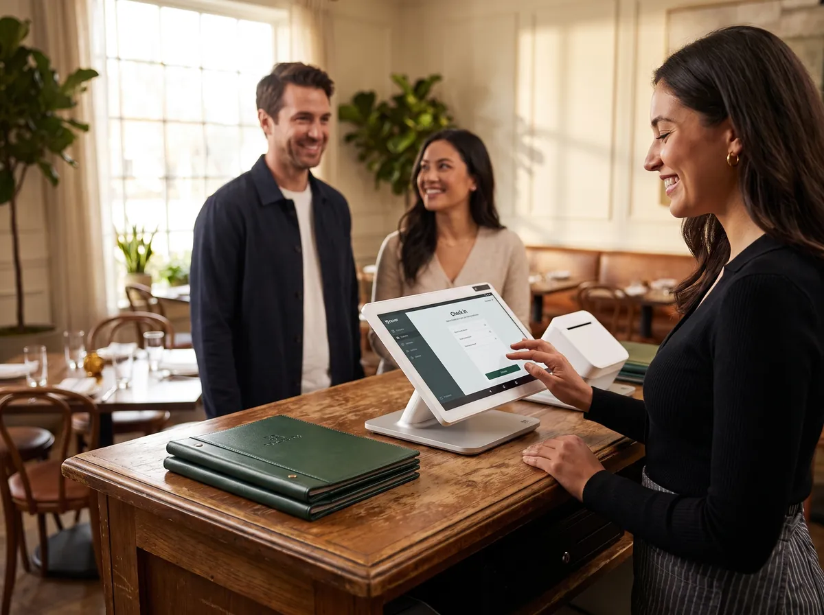 Host checking in guests on a Clover Station Duo